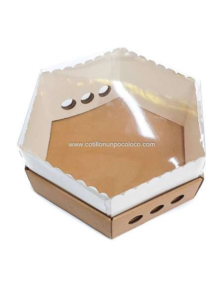 CAJA HEXAGONAL DESAYUNOS 25x25x12