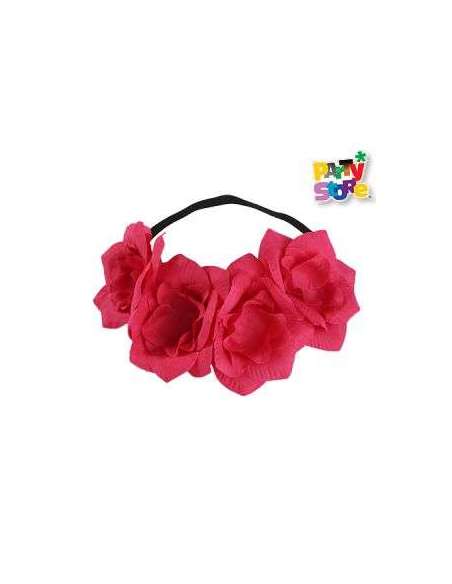 DIADEMA DE FLORES FUCSIA VI07