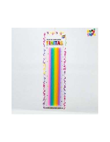 VELAS FINITAS 17cm NEON x24 VTSFL