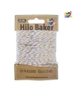 HILO BICOLOR BAKER TWINE BLANCO Y DORADO x10 mts HA10BL