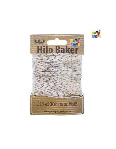 HILO BICOLOR BAKER TWINE BLANCO Y DORADO x10 mts HA10BL