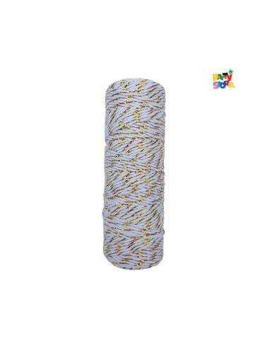 HILO BICOLOR BAKER TWINE BLANCO Y DORADO x50 mts HA50BL