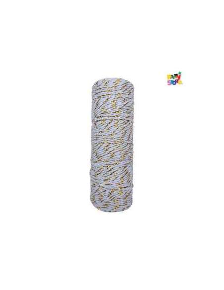HILO BICOLOR BAKER TWINE BLANCO Y DORADO x50 mts HA50BL