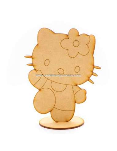 PLACA MADERA KITTY