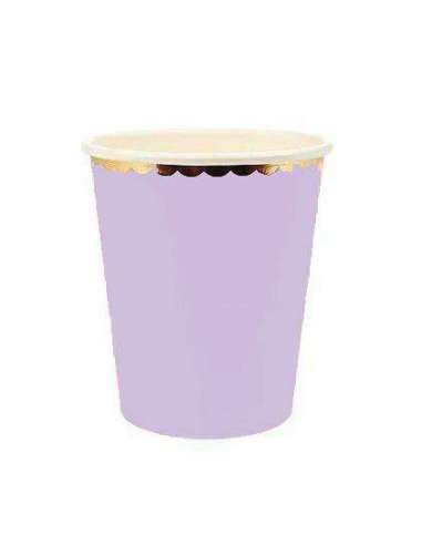 VASO PASTEL BORDE DORADO LILA PASTEL