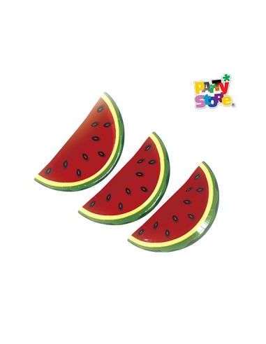 PLATO DE POLIPAPEL 17cm CON FORMA SANDIA x6