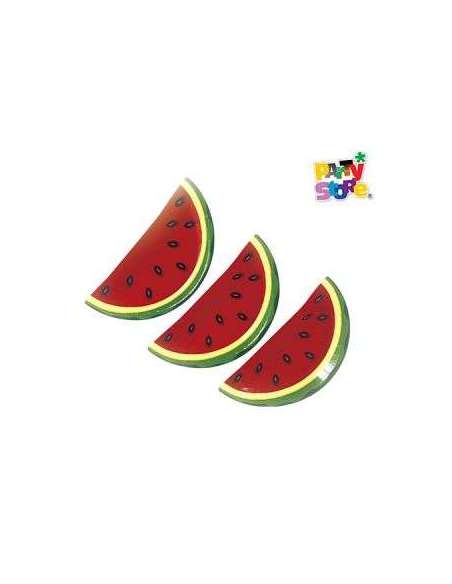 PLATO DE POLIPAPEL 17cm CON FORMA SANDIA x6