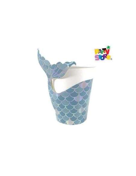 VASO DE POLIPAPEL SIRENA DE MAR (VASO + CUBREVASO) x6