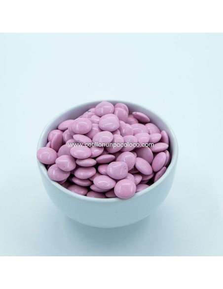 Lenteja de chocolate grande rosa x200g