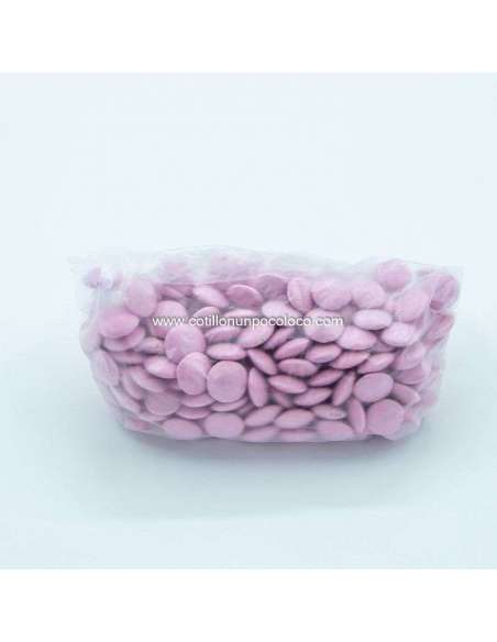 Lenteja de chocolate grande rosa x200g