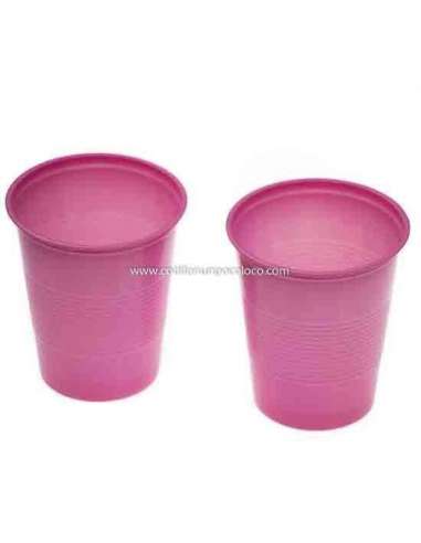 VASO 180 CC PLASTICO X100 ROSA