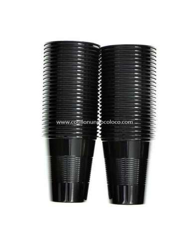 VASO 180 CC PLASTICO X50 NEGRO