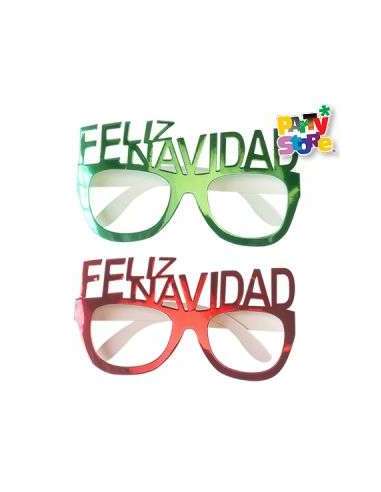 LENTES DE PAPEL FELIZ NAVIDAD x4 LEPNA