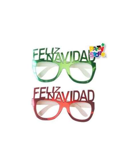 LENTES DE PAPEL FELIZ NAVIDAD x4 LEPNA