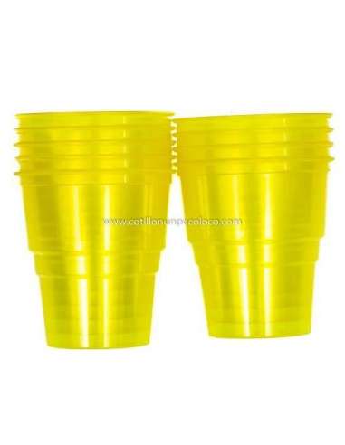 VASO 240cc ESCALONADO PLASTICO COLOR x1 AMARILLO