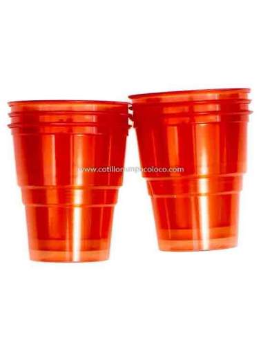 VASO 240cc ESCALONADO PLASTICO COLOR x1 ROJO