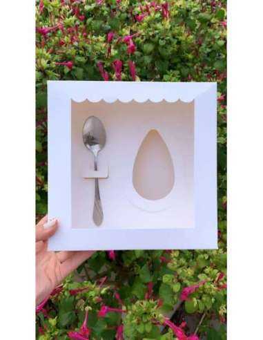 CAJA MEDIO HUEVO BLANCA 19x19x10