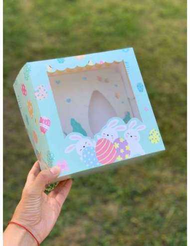 CAJA MEDIO HUEVO IMPRESA BISAGRA CONEJITOS