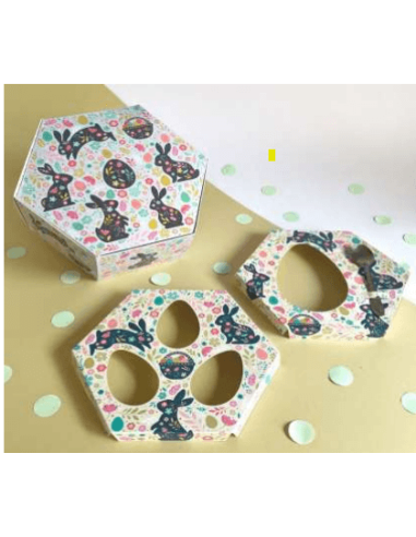 CAJA HEXAGONAL 3 HUEVOS