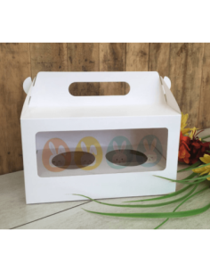 CAJA MALETIN CON VISOR IMPRESO PASCUA 2 HUEVOS
