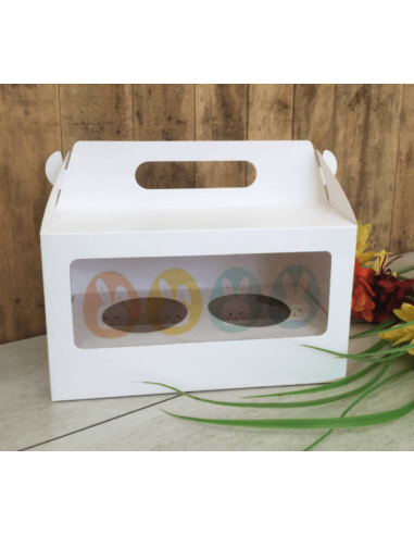 CAJA MALETIN CON VISOR IMPRESO PASCUA 2 HUEVOS