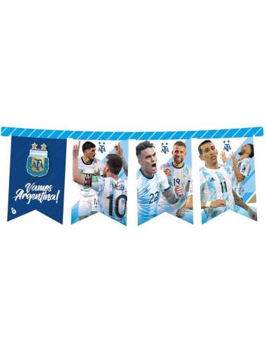 BANDERIN RECTANGULAR FELIZ CUMPLE AFA SELECCIÓN ARGENTINA MUNDIALx1