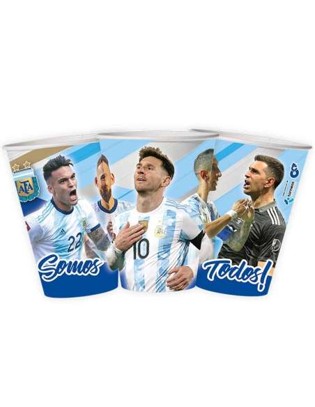 VASO POLIPAPEL AFA SELECCIÓN ARGENTINA MUNDIAL x10