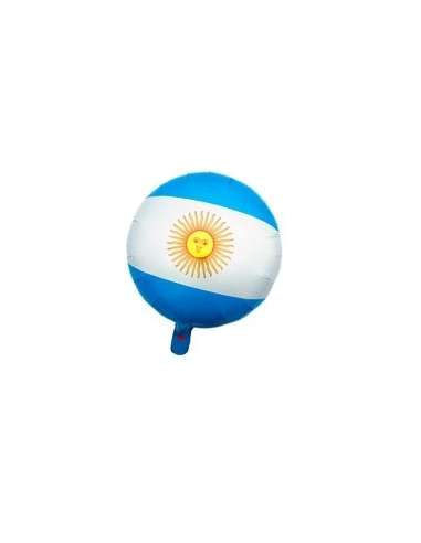 GLOBO METALIZADO REDONDO BANDERA ARGENTINA CON SOL