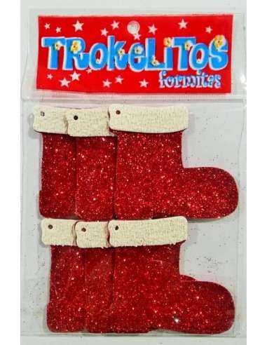 BOTAS PAPA NOEL GIBREADAS C/APLIQUE 1,5mm x6