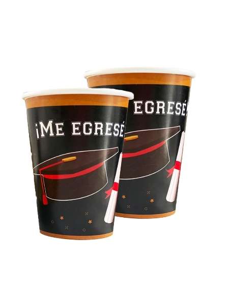 VASO 8 OZ EGRESADOS x8