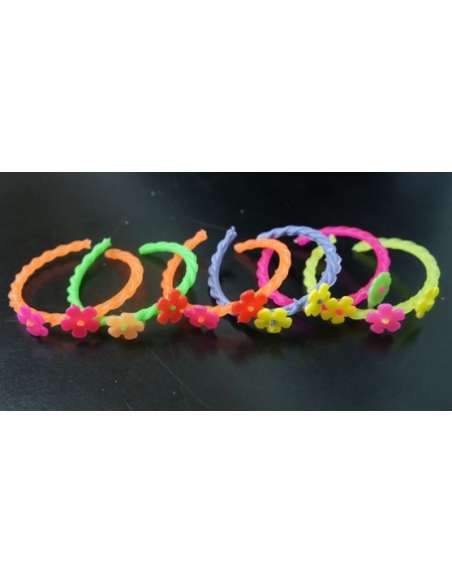 PULSERA CON FLORES x12