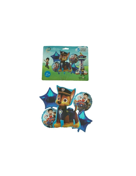 SET 5 GLOBOS METALIZADOS PAW PATROL CHASE