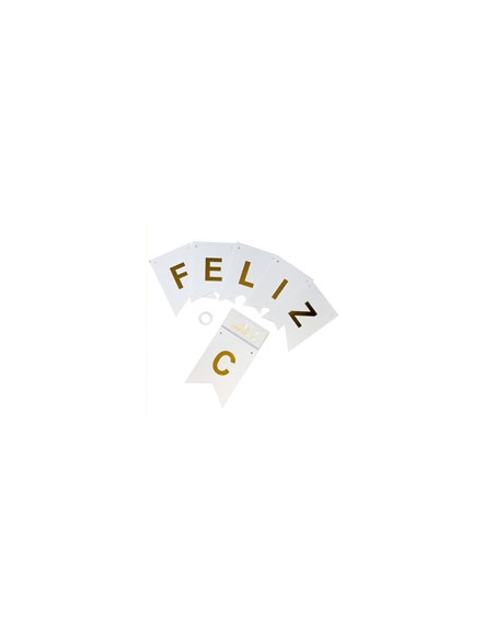 BANDERIN LISO FELIZ CUMPLEAÑOS BLANCO