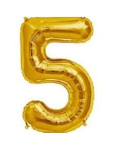 GLOBO NUMERO DORADO 5 16" x1