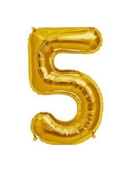 GLOBO NUMERO DORADO 5 16" x1