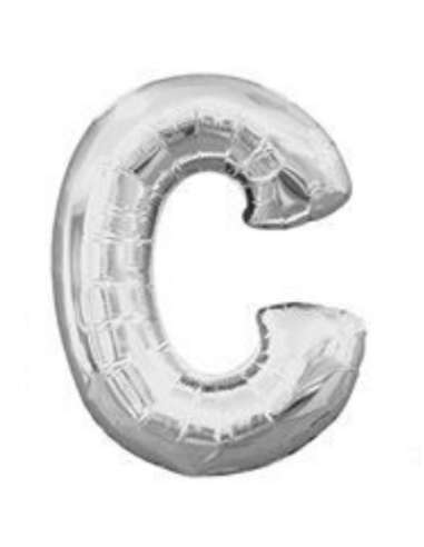 GLOBO LETRAS PLATEADAS C 16" x1