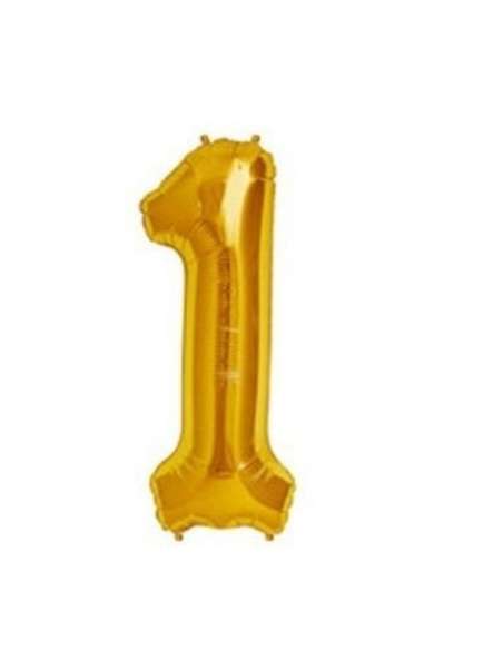 GLOBO NUMERO DORADO 1 26" x1