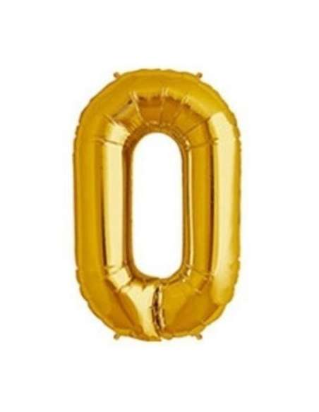 GLOBO NUMERO DORADO 0 26" x1