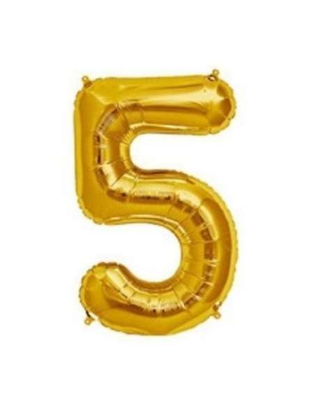 GLOBO NUMERO DORADO 5 26" x1
