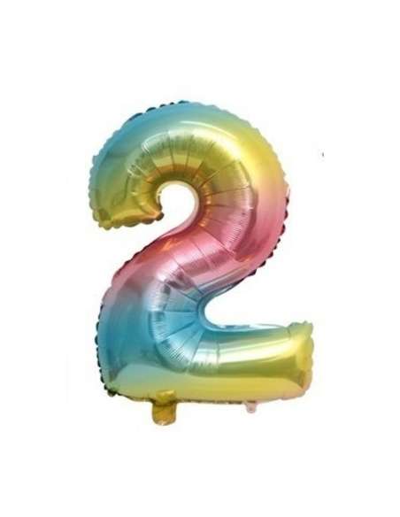 Globo numero arcoiris 2 32" x1