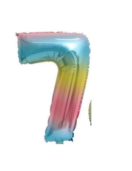 Globo numero arcoiris 7 32" x1