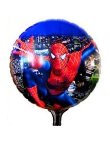 GLOBO METALIZADO 18" (45cm) SPIDERMAN CIUDAD AZUL x1