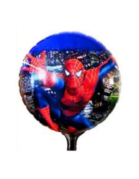 GLOBO METALIZADO 18" (45cm) SPIDERMAN CIUDAD AZUL x1