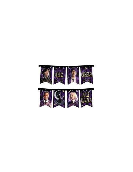 BANDERIN RECTANGULAR FELIZ CUMPLE MERLINA x1