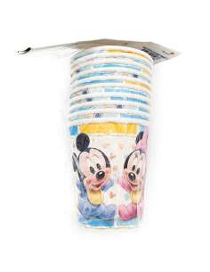 VASO POLIPAPEL DISNEY BEBE MICKEY Y MINNIE x10