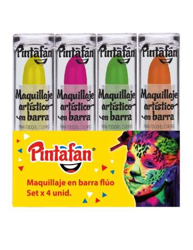 SET x4 UN MAQUILLAJE EN BARRA FLUO x4gr SURTIDO