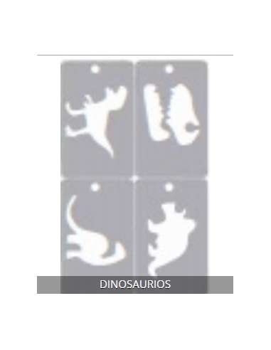 STENCIL 4 EN 1 IDEAL MAQUILLAJE DINOSAURIOS