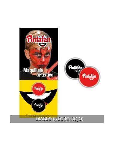 MAQUILLAJE ACUARELABLE SET x2 4gr DIABLO NEGRO ROJO