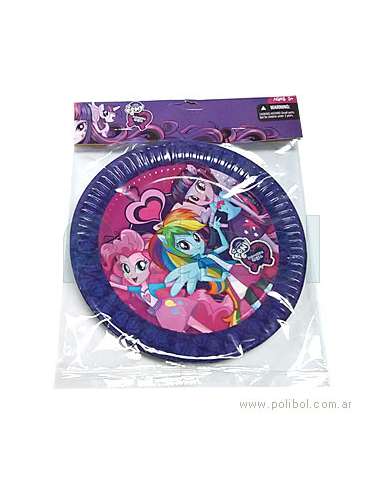 PLATO DE CARTON CHICAS PONY X 8