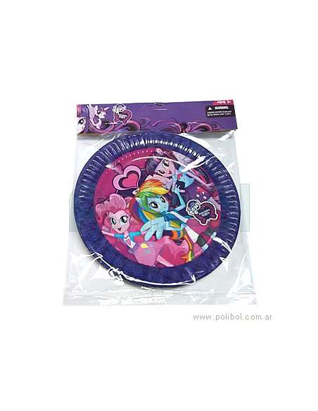 PLATO DE CARTON CHICAS PONY X 8